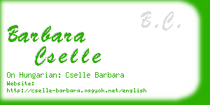 barbara cselle business card
